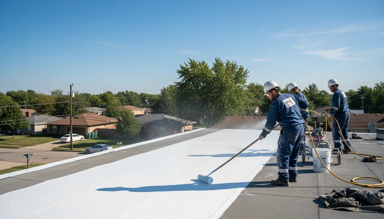 Commercial roof coating in Highland Village, TX near me